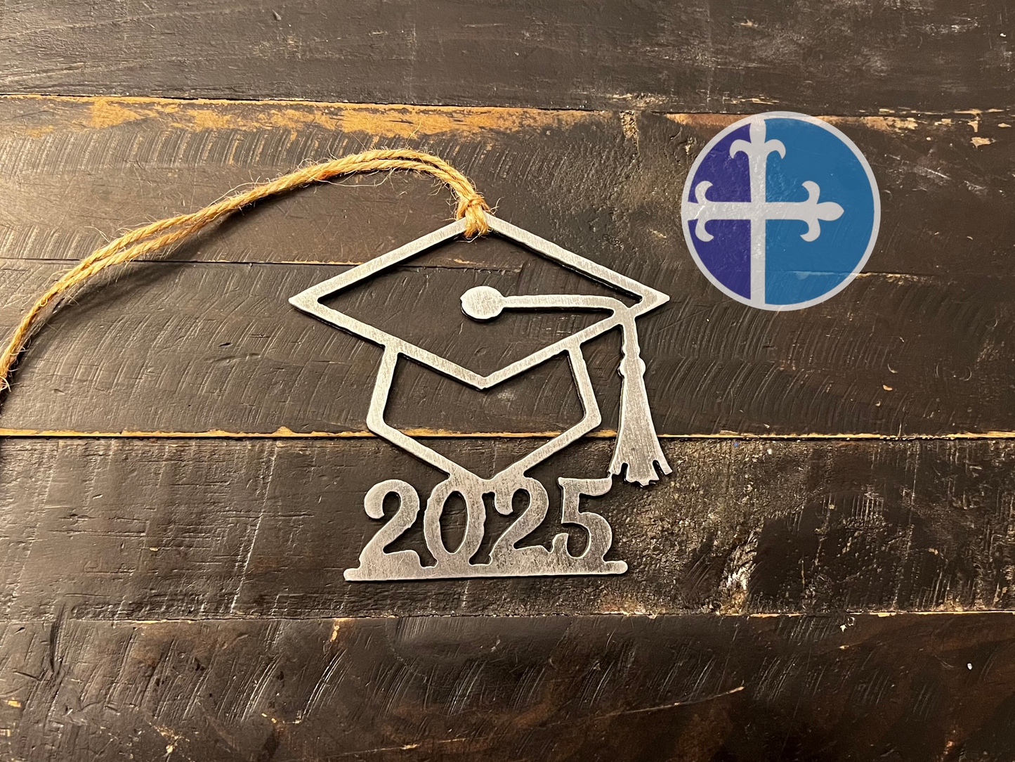 2025 Graduation Cap Ornament – Steel Class of 2025 Keepsake for Grads