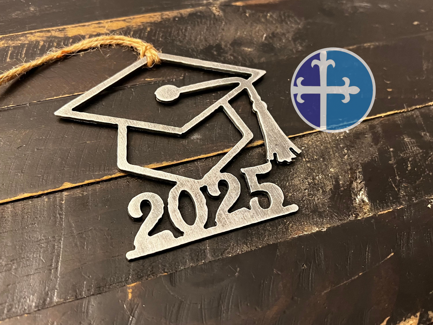 2025 Graduation Cap Ornament – Steel Class of 2025 Keepsake for Grads