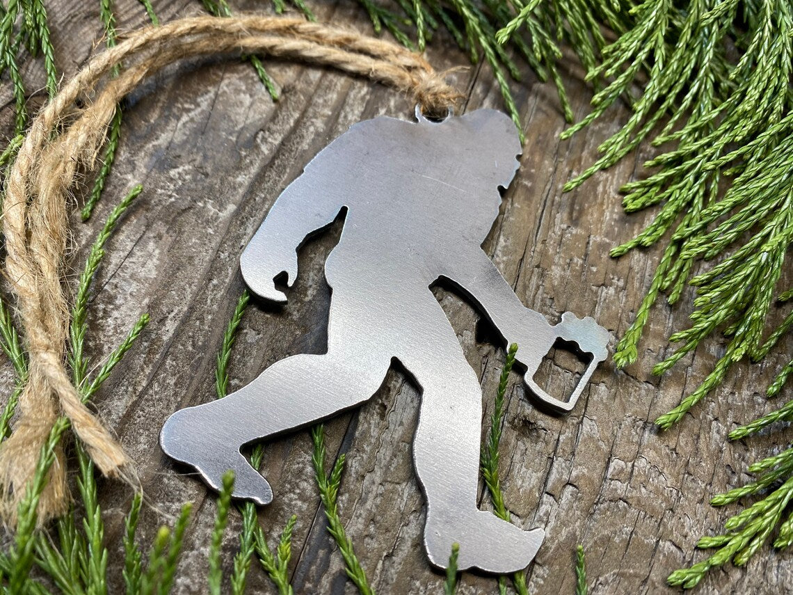 Sasquatch with Beer Mug Ornament