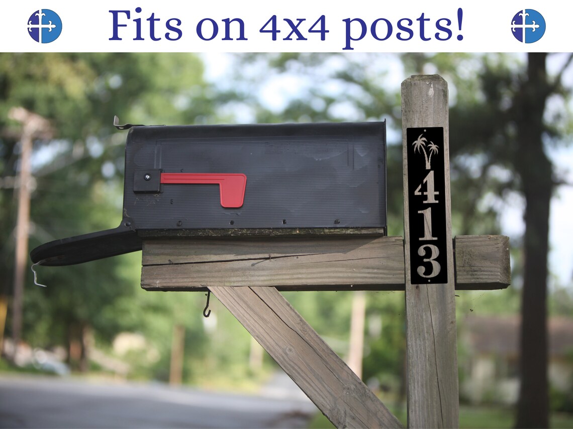 3 Inch Palm Tree Metal Home Address Sign