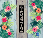 Load image into Gallery viewer, 4.5&quot; Palm Tree Vertical Metal Address Sign

