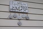 Load image into Gallery viewer, Home is Where the Navy Sends Us Metal Sign
