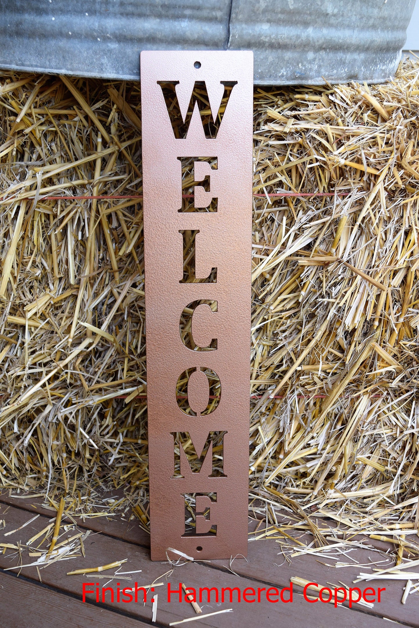 Vertical Metal Welcome Sign