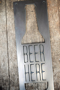 Beer Here Metal Sign