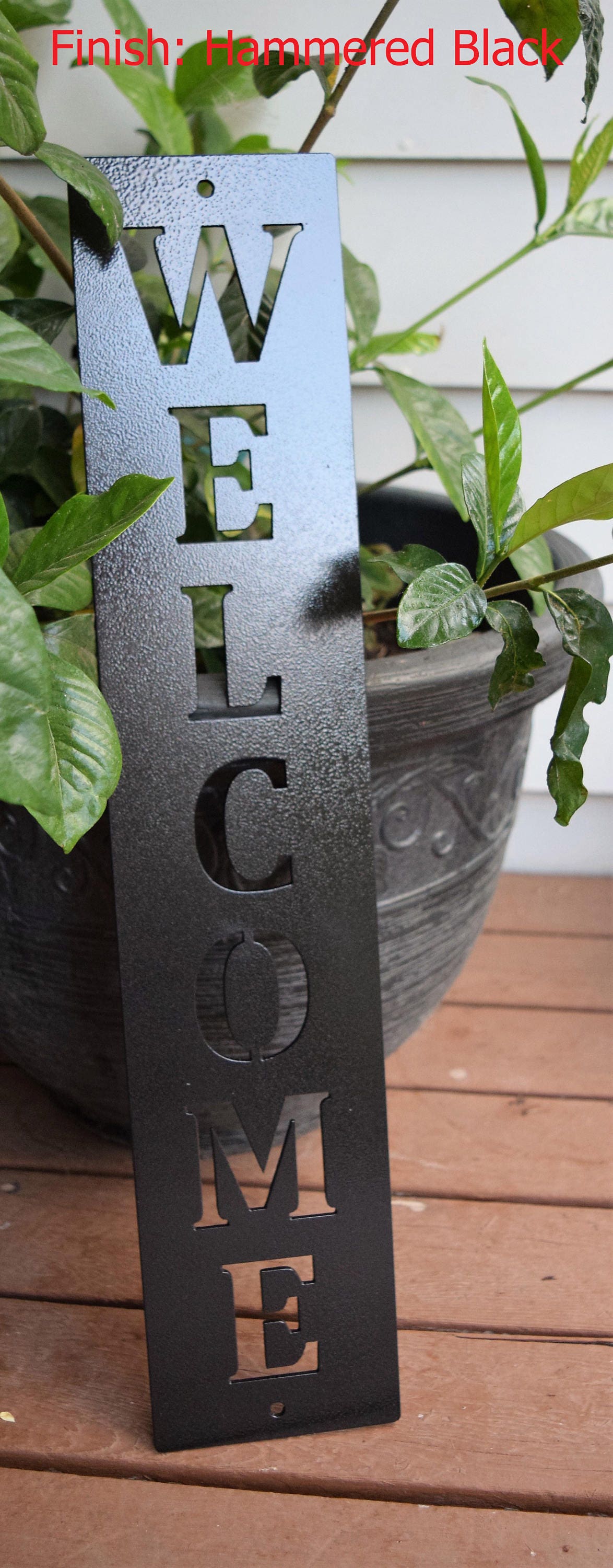 Vertical Metal Welcome Sign