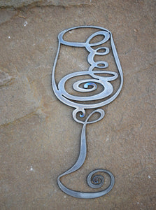 Abstract Steel Wine Glass