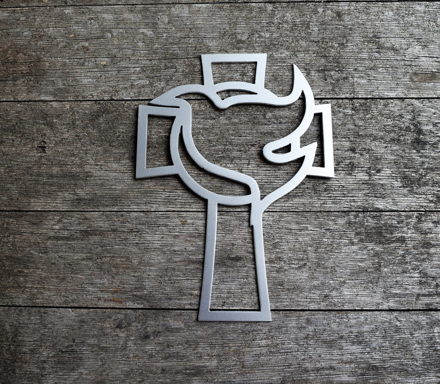Dove and Cross Steel Sign
