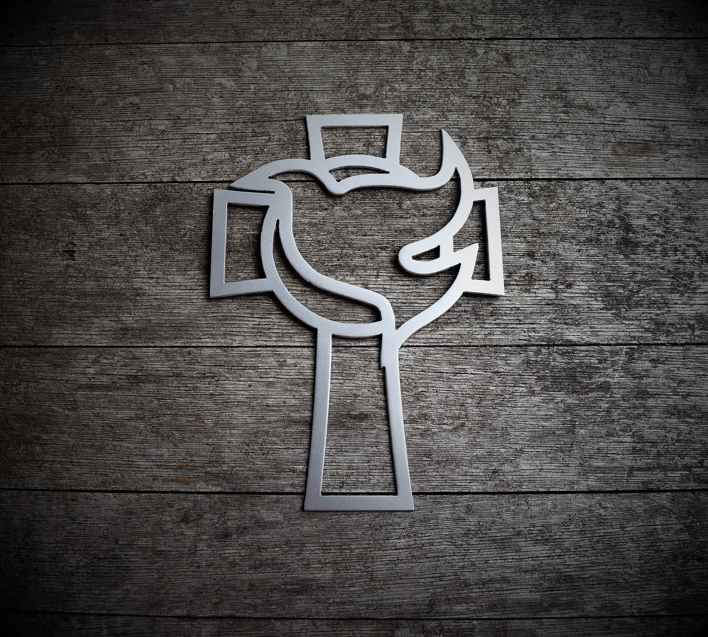 Dove and Cross Steel Sign