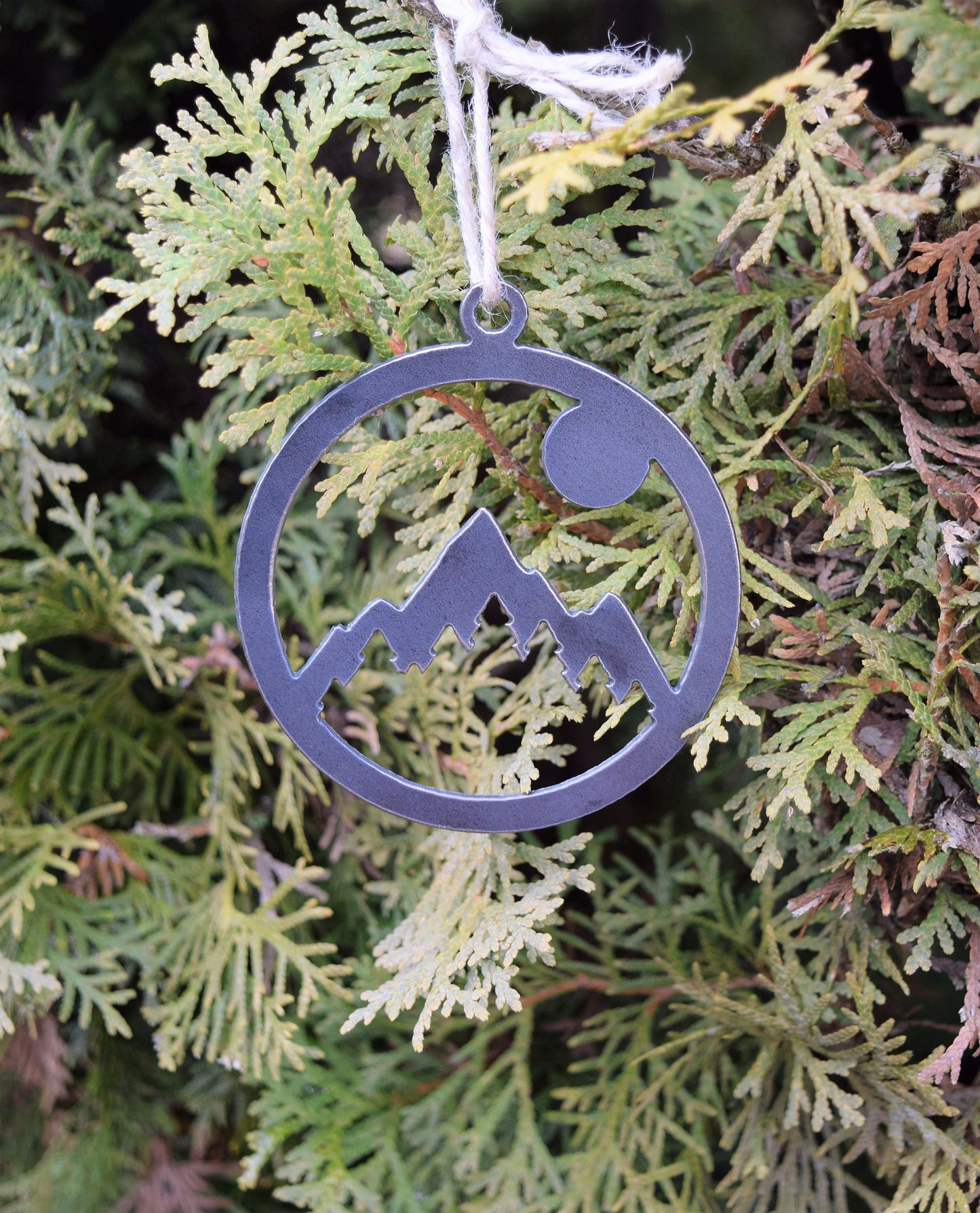 Mountain Sun Ornament Metal
