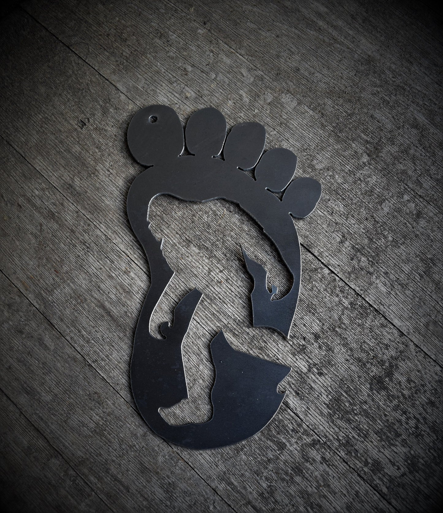 Sasquatch Footprint Metal Sign