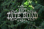 Load image into Gallery viewer, Horizontal Oval Flourished Home Address Sign
