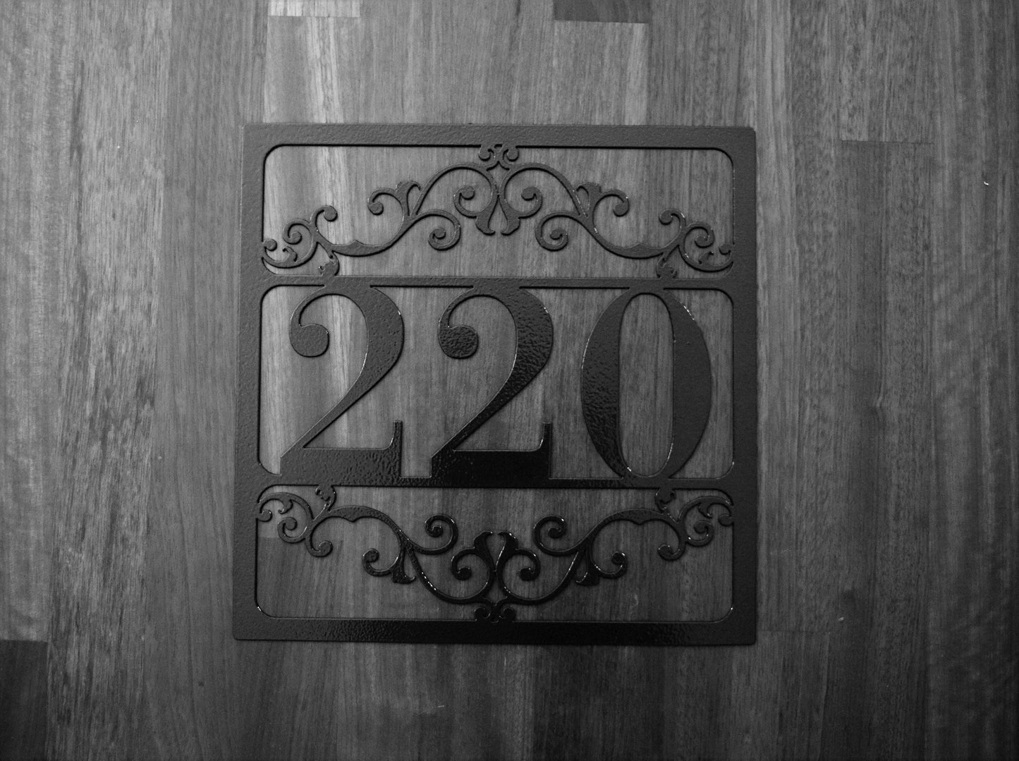 Metal Outdoor Square Flourished Address Sign