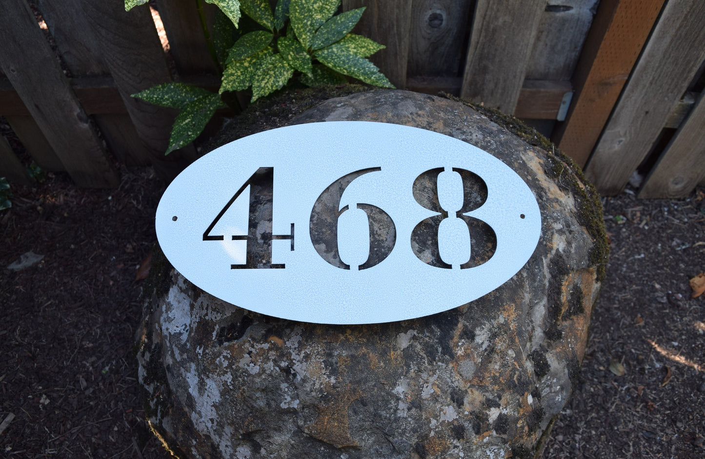 Metal Oval Horizontal Address Sign