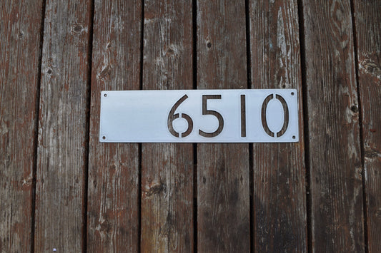 Metal Horizontal Home Address Sign Modern Font