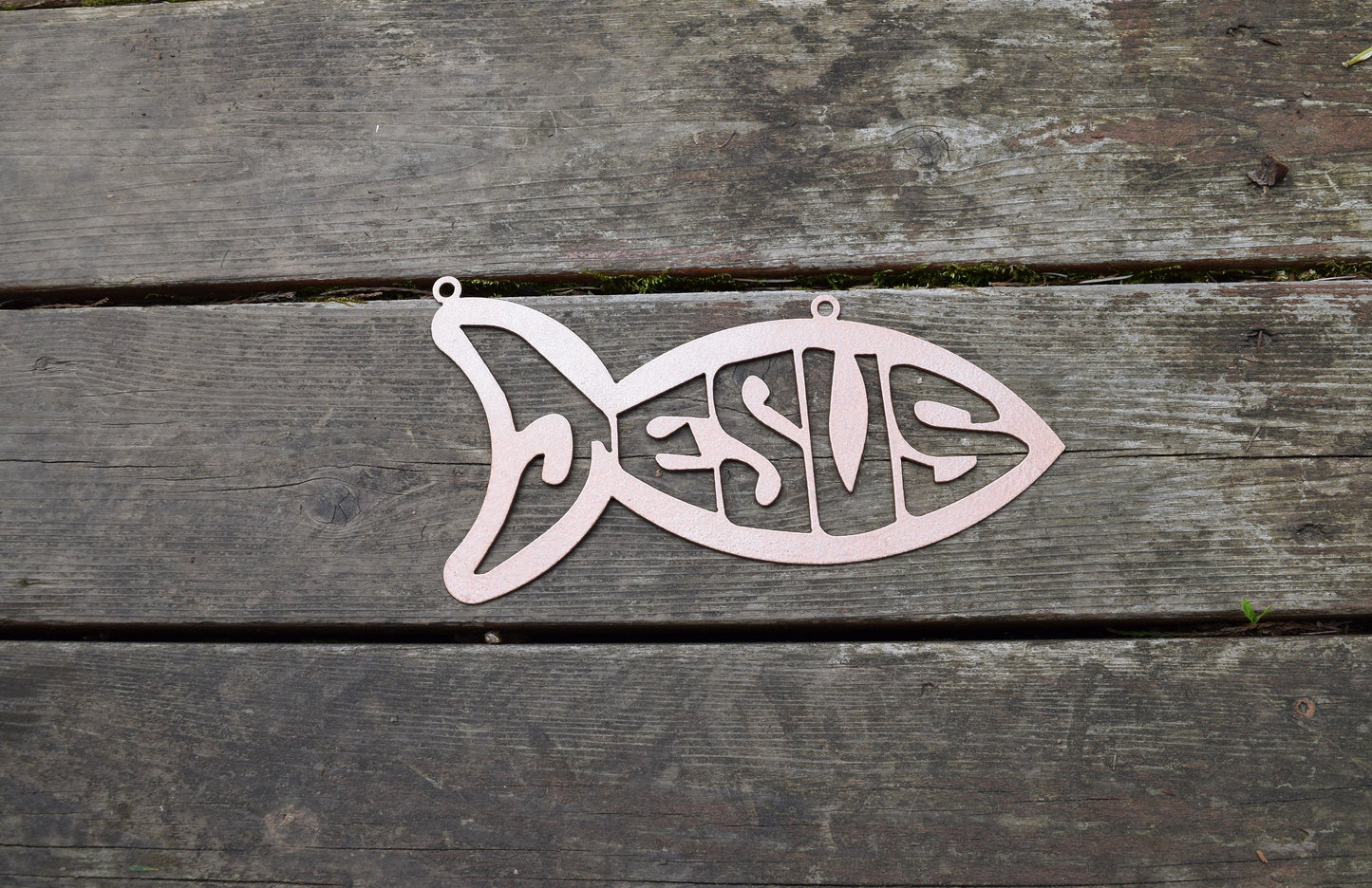 Jesus Fish Metal Sign