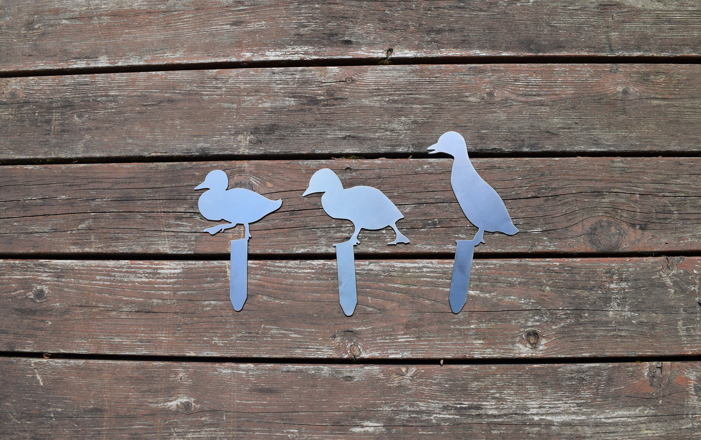 Metal Ducklings Yard Stakes