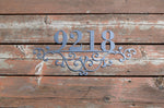Load image into Gallery viewer, Flourished Metal Home Address Sign
