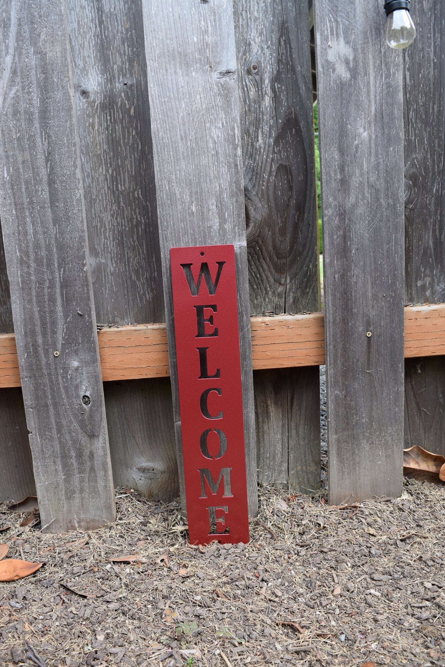 Vertical Metal Welcome Sign