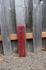 Load image into Gallery viewer, Vertical Metal Welcome Sign
