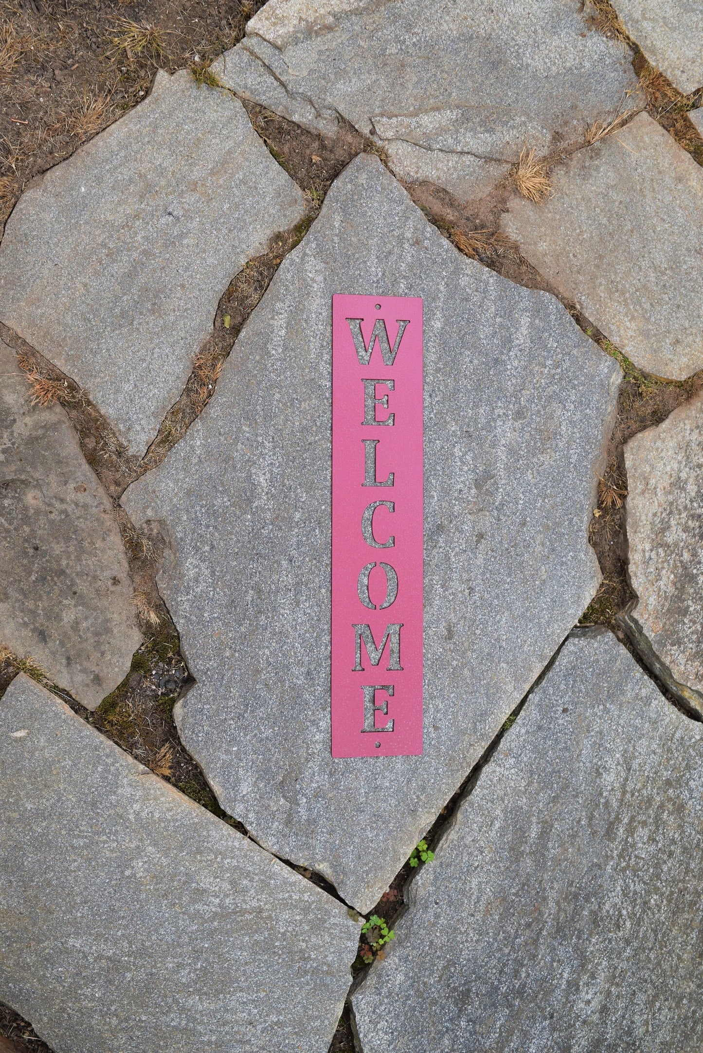Vertical Metal Welcome Sign