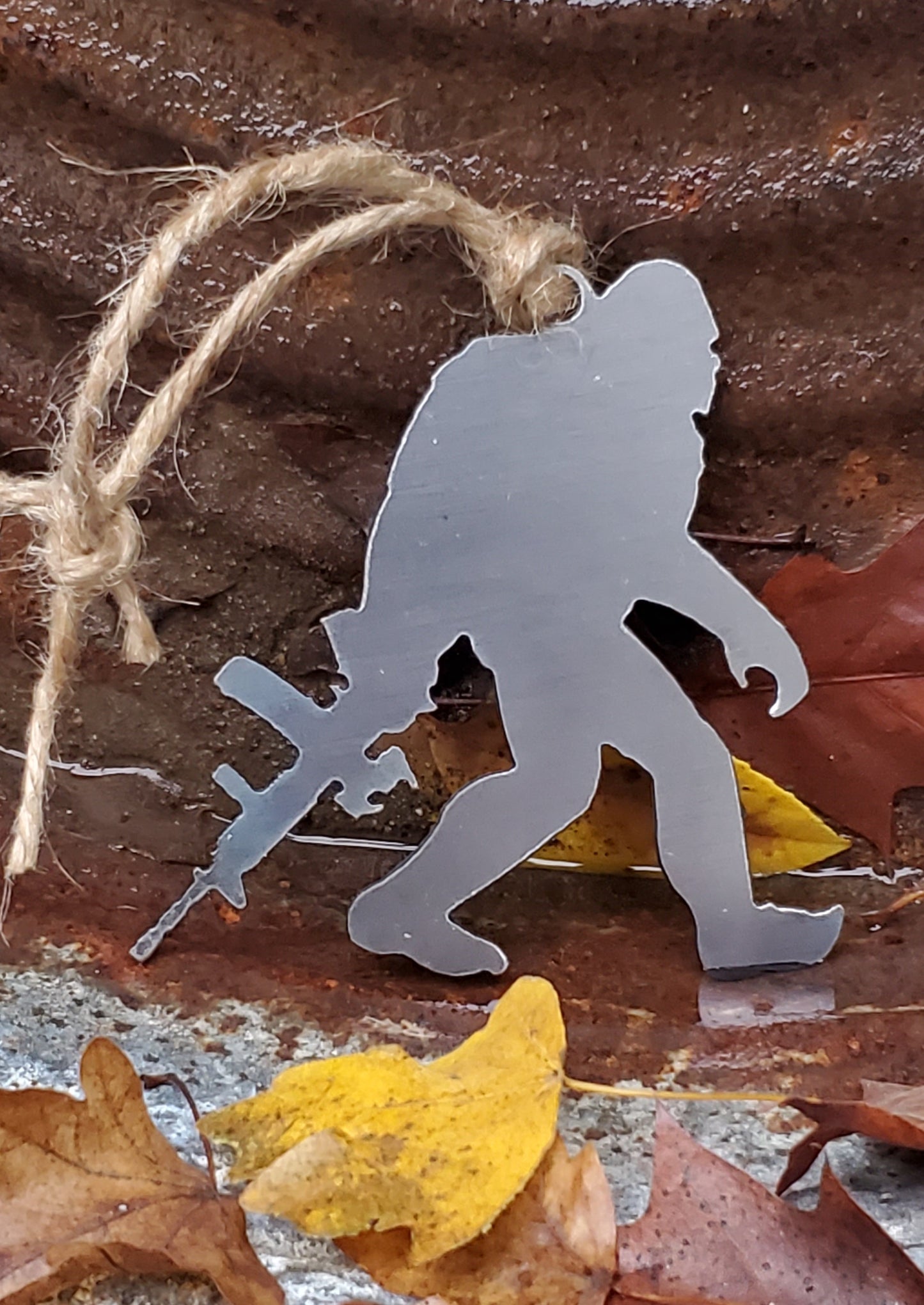 Sasquatch with AR-15 Ornament