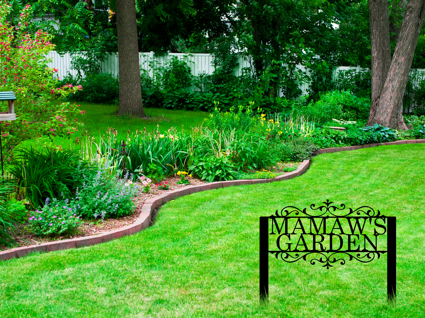 Custom Steel Flourished Staked Garden Sign