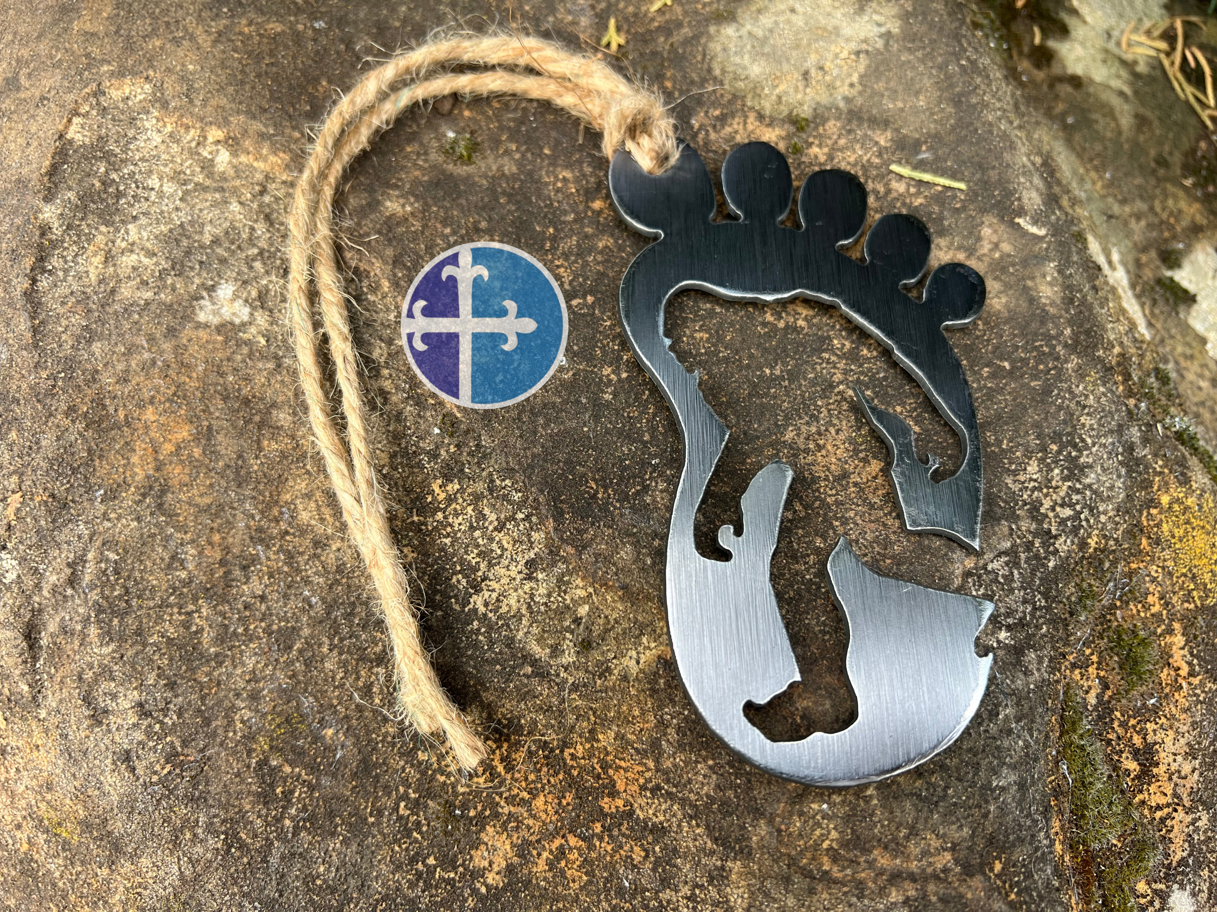 Bigfoot Steel Ornament - Unique Bigfoot Footprint Decor