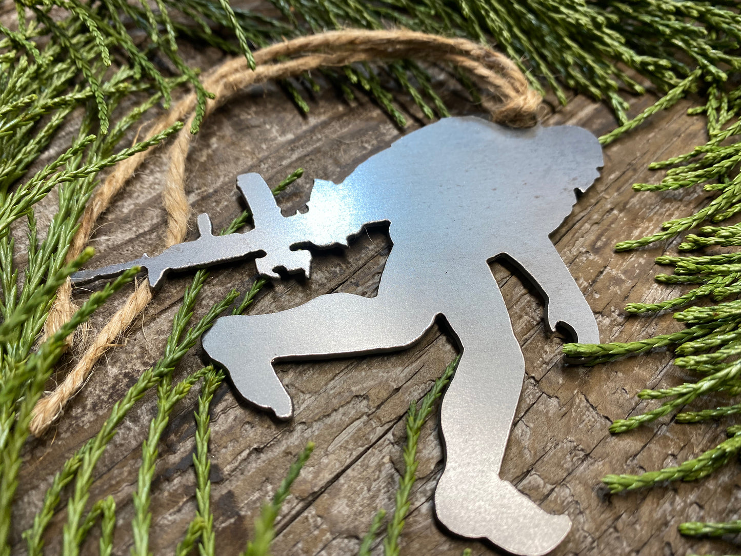 Sasquatch with AR-15 Ornament