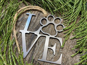 Love Dog Paw Ornament