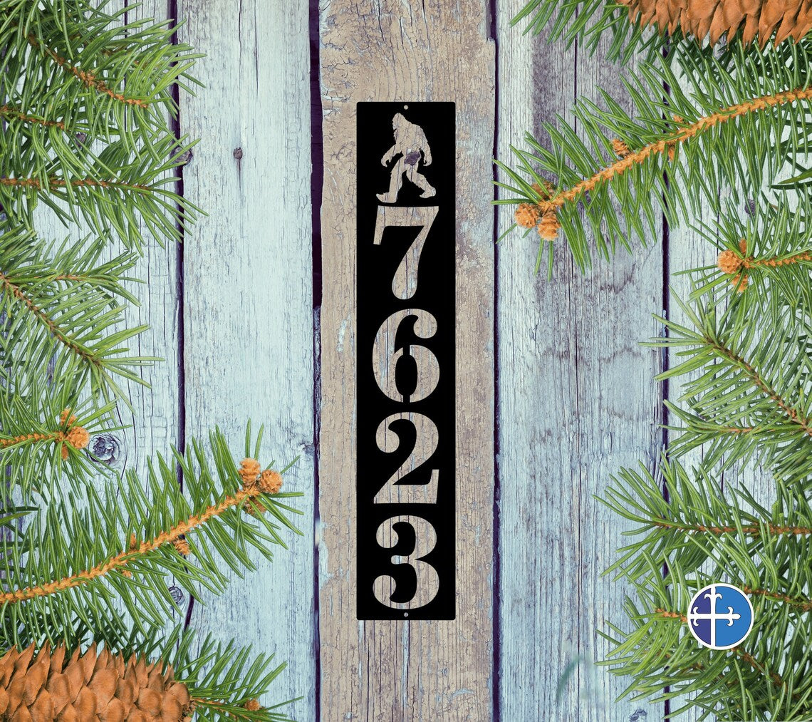 3 Inch Sasquatch Metal Home Address Sign