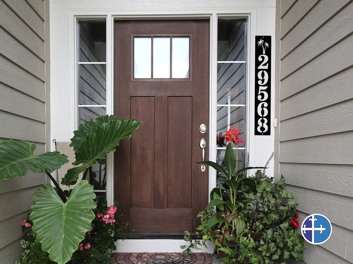 3 Inch Palm Tree Metal Home Address Sign