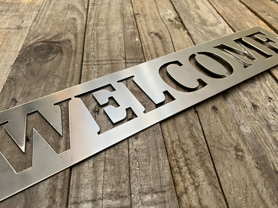 Horizontal Metal Welcome Sign – CCR Custom Metals, LLC