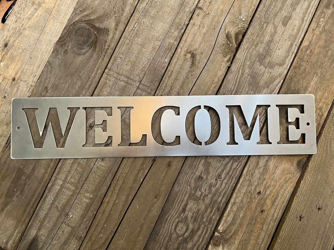 Horizontal Metal Welcome Sign