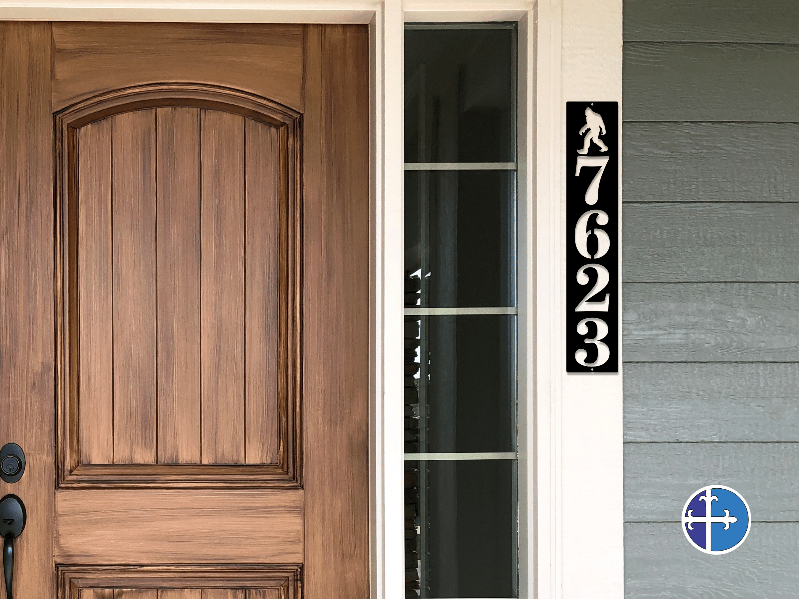 4.5" Sasquatch Vertical Metal Address Sign