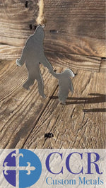 Load and play video in Gallery viewer, Sasquatch and Toddler Ornament
