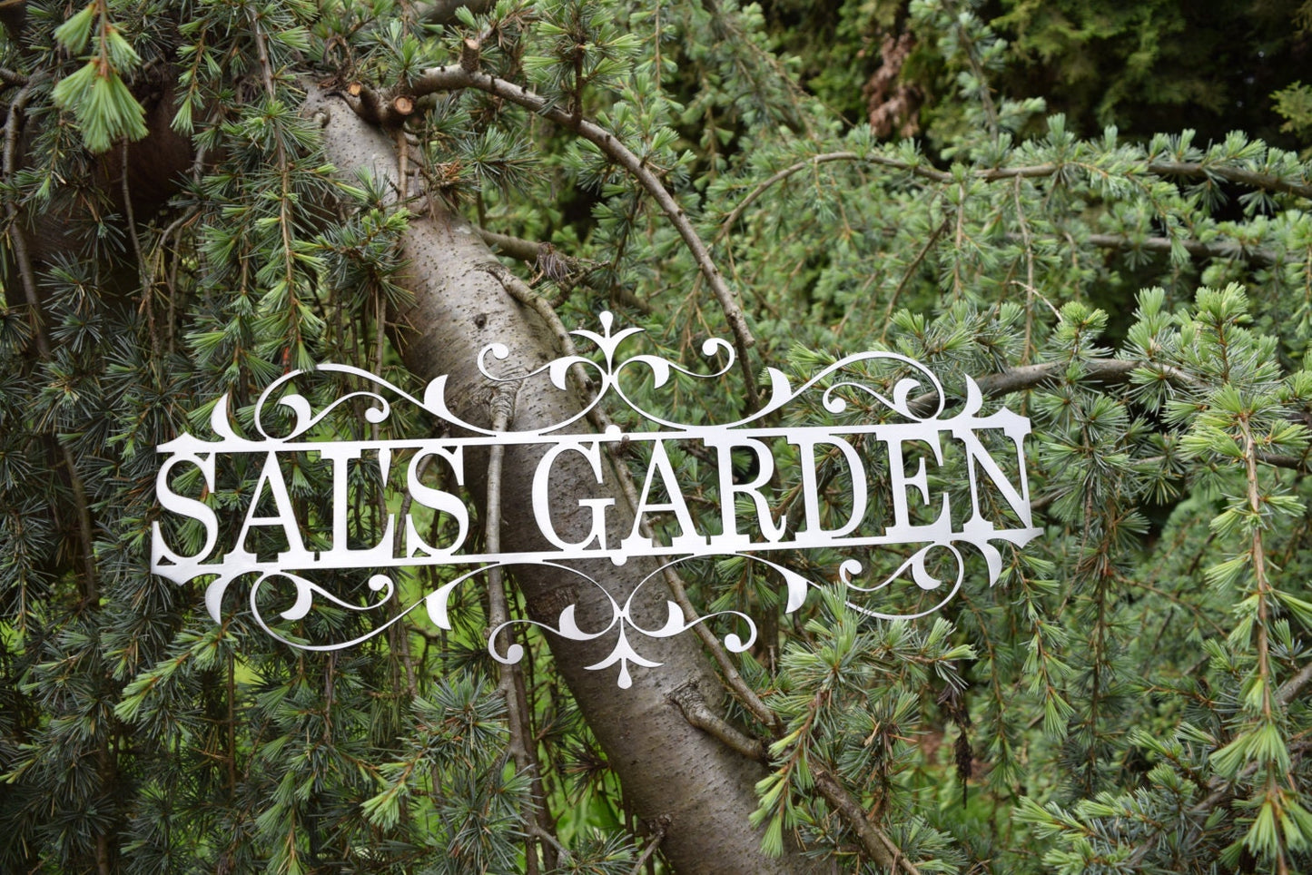 Custom Metal Flourished Garden sign