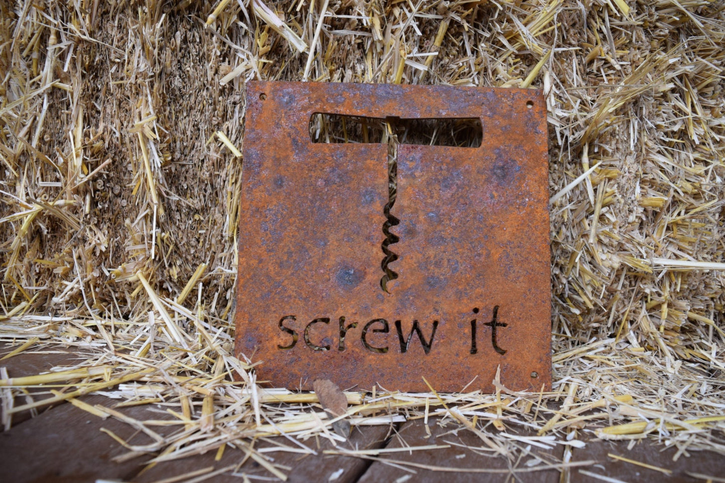Screw It Metal Wine Sign