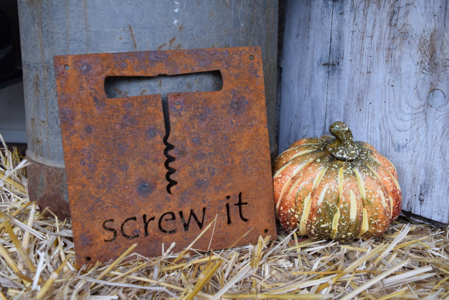 Screw It Metal Wine Sign