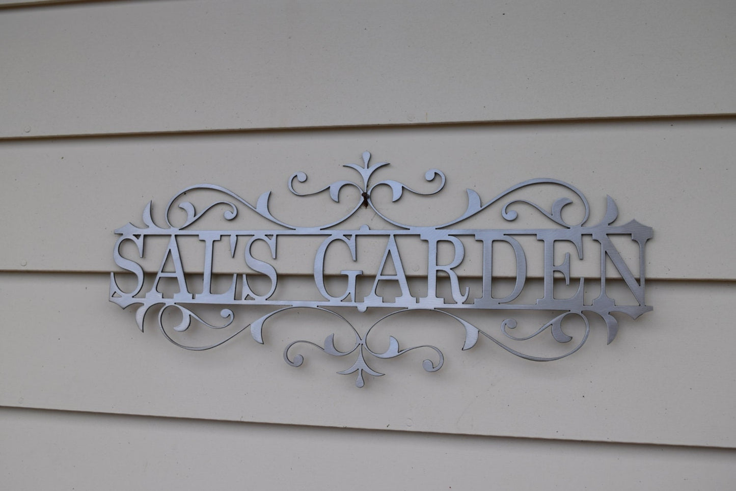 Custom Metal Flourished Garden sign