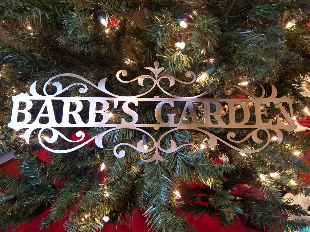 Custom Metal Flourished Garden sign