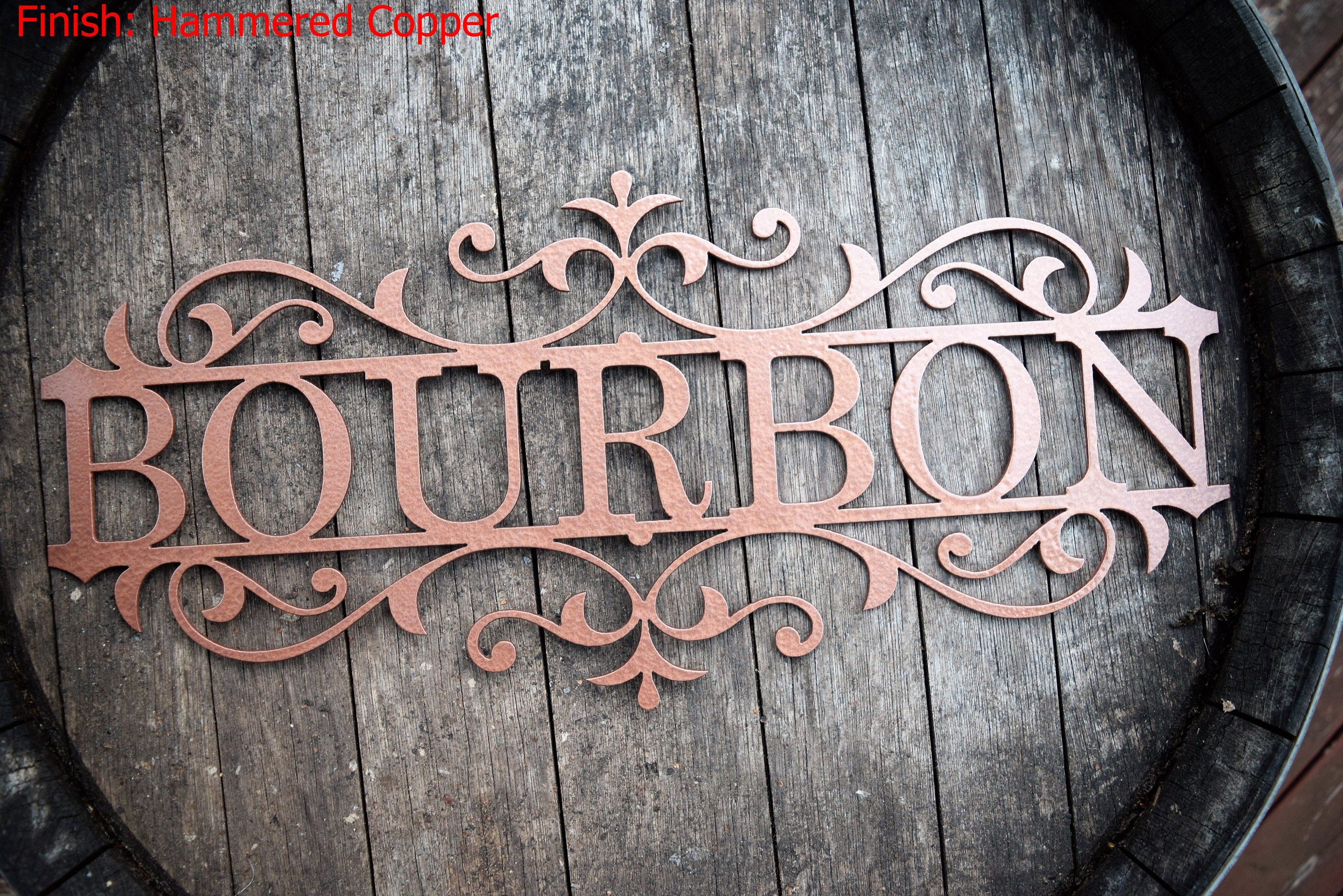 Personalized Flourished Metal Name Sign