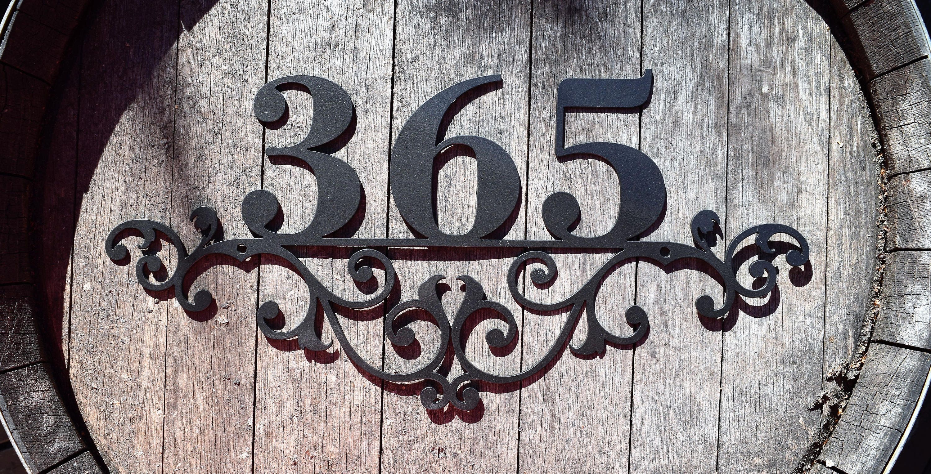 Flourished Metal Home Address Sign