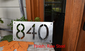 Metal Horizontal Modern Address Sign