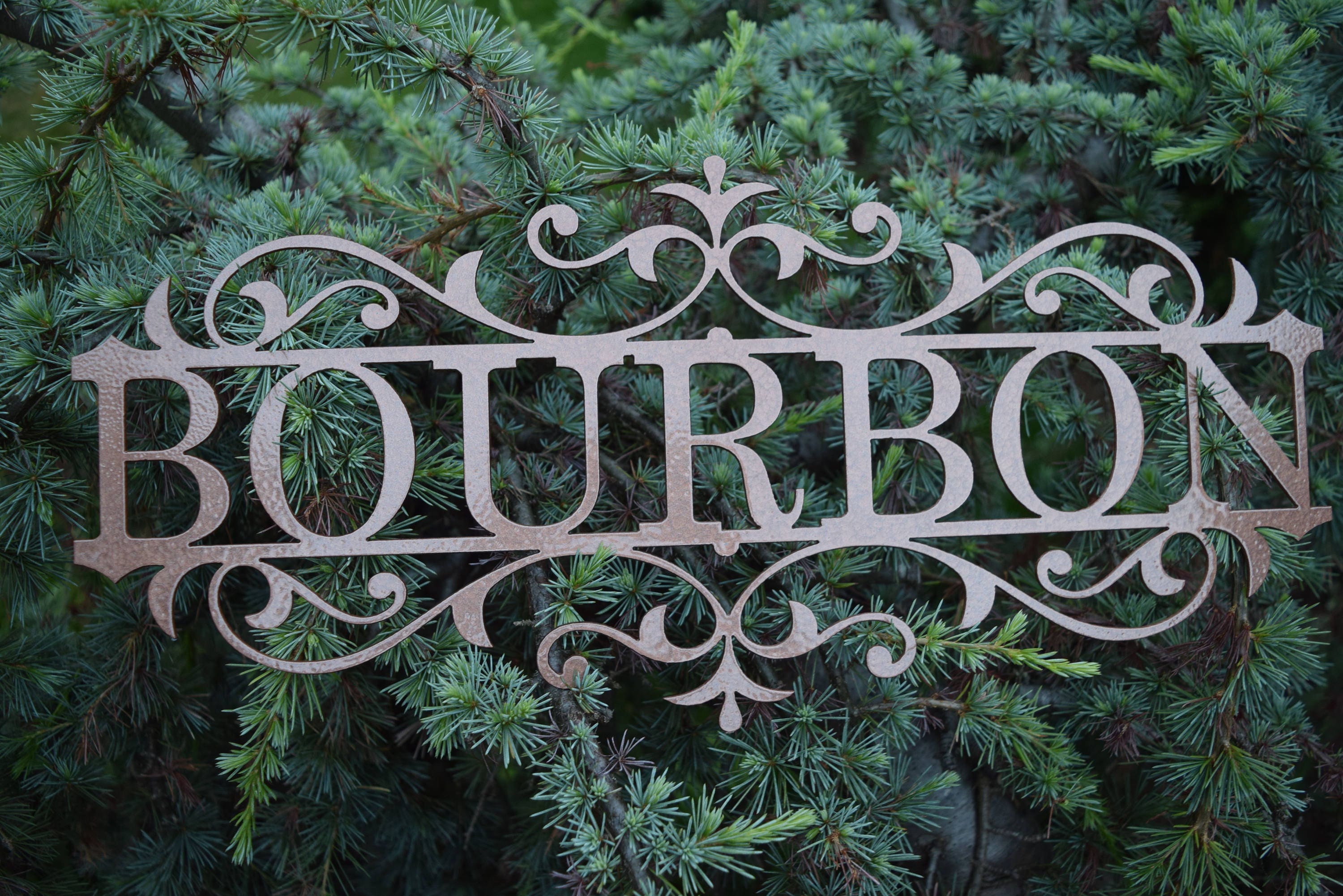 Personalized Flourished Metal Name Sign