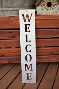 Vertical Metal Welcome Sign