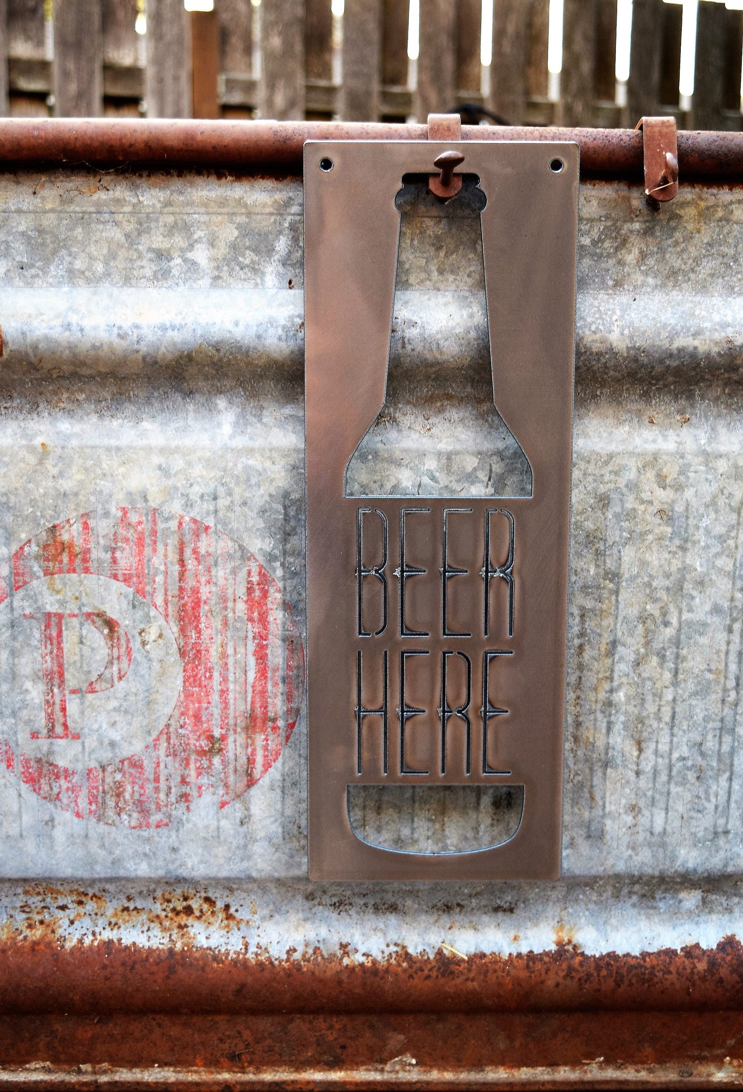 Beer Here Metal Sign