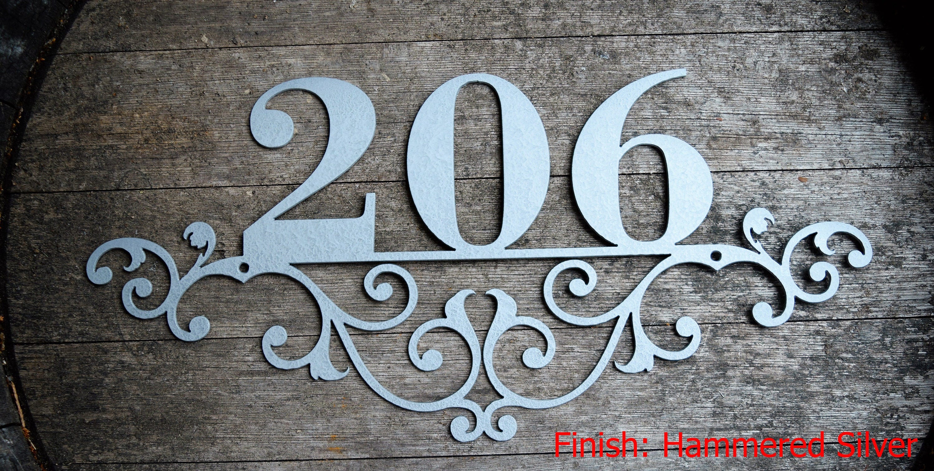 Flourished Metal Home Address Sign