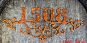 Flourished Metal Home Address Sign