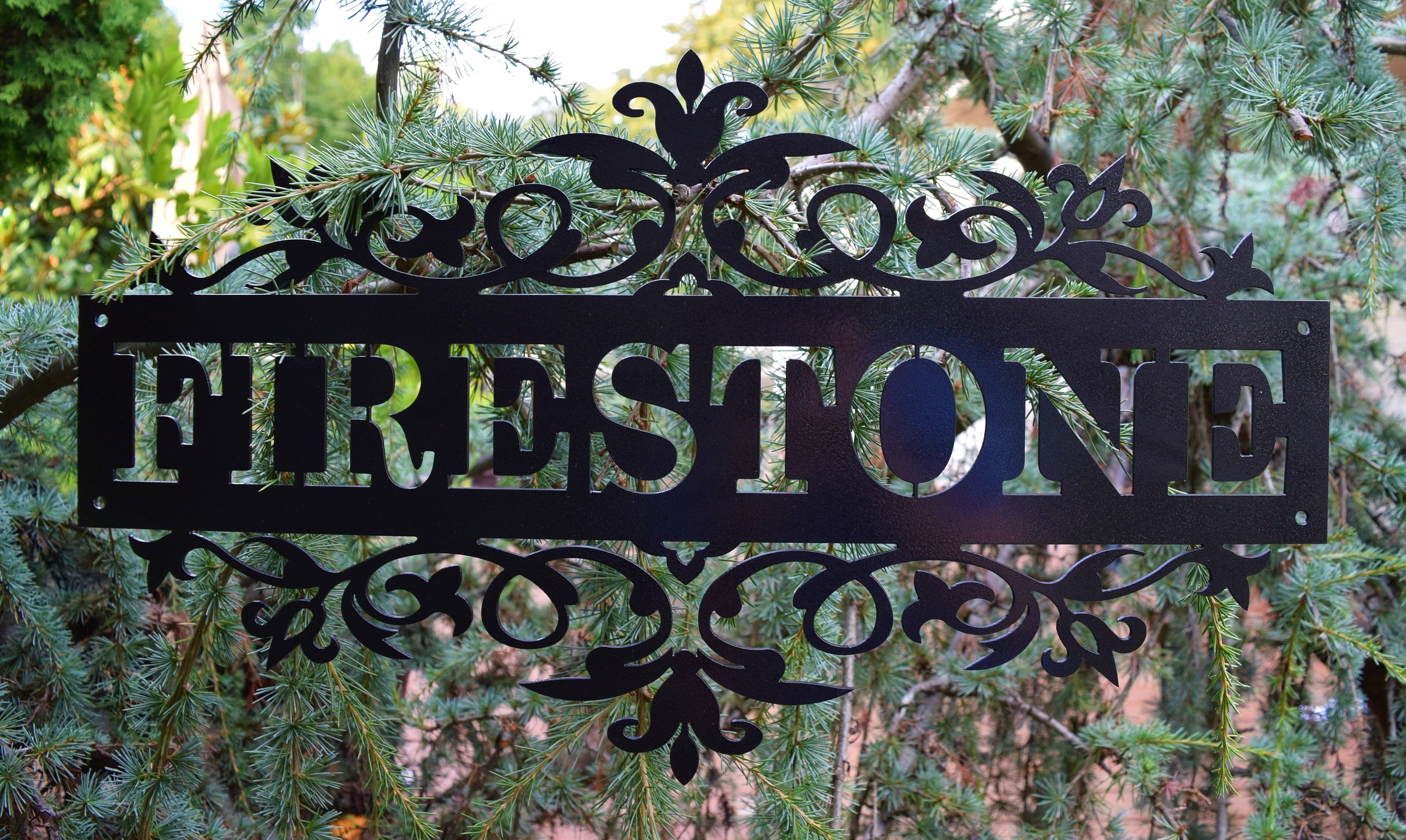 Personalized Flourished flower Name Sign