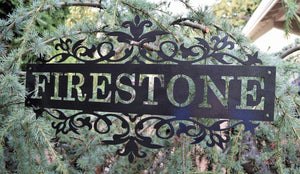 Personalized Flourished flower Name Sign